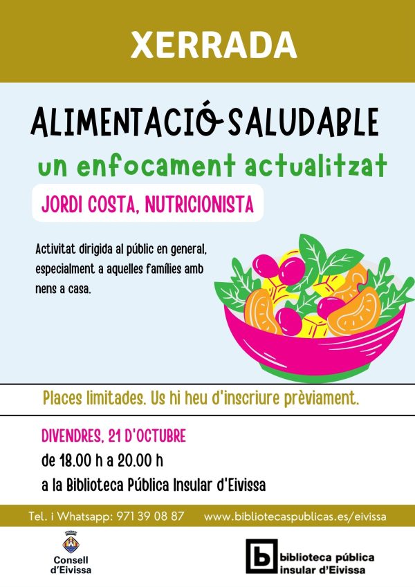 Charla: 'Alimentació saludable: un enfocament actualitzat'